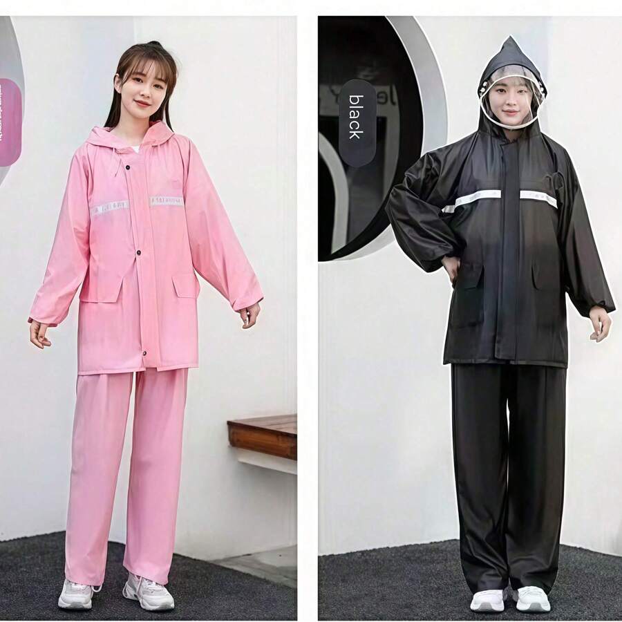Split Raincoat & Rain Pants Set! Full Body Waterproof & Rainproof, Suitable For Cycling & Commuting, Great Value - Women's Raincoat - View 1