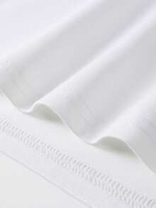 Women's 100% Cotton T-Shirt/Blouse, Oversized, For Training, Walking, Crossfit, Gym, Weightlifting, Fitness, Cardio, Comfortable, Lightweight, And Refreshing Fabric - 白色 - 查看 2