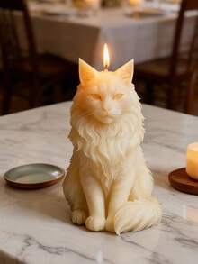 1pc Realistic Maine Coon Cat Silicone Mold Lifelike Tabby Texture Reusable For DIY Candle Soap Plaster Resin Craft Pet Theme Decor - A - View 3