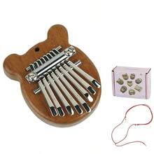 8 Keys Mini Kalimba Thumb Acoustic Piano Finger Musical Instrument Sapele Wood - màu nâu - Xem 10