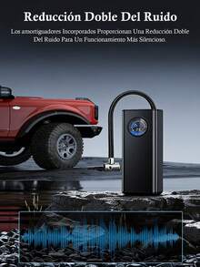 Compresor de aire portátil inteligente para inflado de llantas, compatible con autos, motocicletas, bicicletas y pelotas, con batería recargable integrada de 3000mAh - Inalámbrico - Ver 10