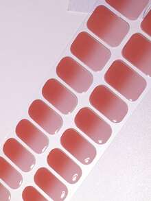 Semi Cured Gel Nail Strips, 20Pcs Long Lasting Salon Quality Wraps, Easy Apply & Remove Gel Nail Stickers With UV Light - Rose Red - View 6