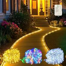 1pc LED String Lights, 8 Modes, Battery-Powered, Push Button Control, Ideal For Garden Landscape, Party, Home, Wedding, Valentine'S Day Lighting - Clear - View 6