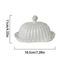 1 hộp đựng bơ bằng gốm sứ kiểu Bắc Âu họa tiết vỏ sò có nắp đậy, hộp đựng bơ cổ điển phù hợp cho nhà bếp gia đình, làm bánh, phục vụ bánh mì và bơ trong nhà hàng, dã ngoại ngoài trời, lý tưởng để trang trí ngày lễ và làm quà tặng. - Xem 6