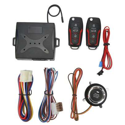 Car Keyless Entry System 12V Anti Theft One Button Start Remote Lock System Universal for Autos