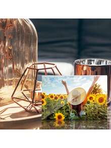 1pc Acrylic Photo Frame, Horizontal Magnetic Double-Sided Frame, 5+5mm Thick Transparent Frameless Desktop Display Frame, Self-Standing Magnetic Acrylic Block Frame, Ideal Gift - Picture Frame - View 5