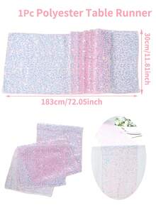 1 chiếc khăn trải bàn kim tuyến vàng óng ánh kích thước 183*30cm, thích hợp cho tiệc sinh nhật, đám cưới, trang trí tiệc nàng tiên cá, đồ dùng cho tiệc gia đình, trang trí bàn tiệc ngày lễ, trang trí bàn ăn. - Hồng - Xem 7
