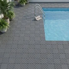 44 Pack Interlocking Plastic Deck Tiles - 12"X12" Square - Waterproof Outdoor - Poolside Balcony Backyard Decking Tiles - Easy Installation - Sturdy PP Material - Strong Load-Bearing Capacity - one-size - View 3