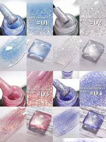 Miss Comoy 15毫升指甲油，4款梦幻珍珠美人鱼闪粉色，2025春夏新款美甲潮流，美甲沙龙及DIY必备 - 彩色 - 查看 1