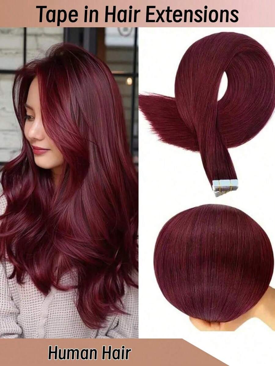 [60 Pieces/150 G] Tape-In Hair Extensions Made From Remy Human Hair, Straight, Invisible. For Added Length And Volume. Suitable For All Hair Lengths From 40–65 Cm. - S99JA - View 1