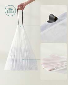 SONGMICS Drawstring Bin Liners, 30L Bin Liners, Code 30A, Customized, 2 Rolls, 90 Pieces, White KRB30A02 - Bagged (25 L Code 025A01) - View 6