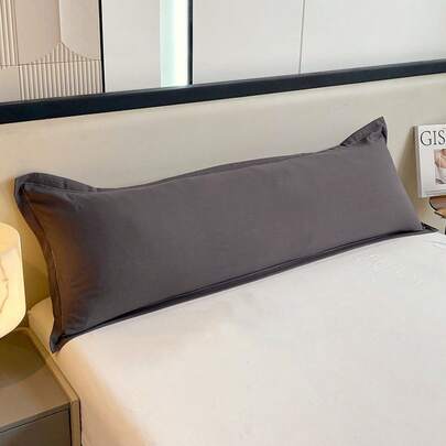 1pc Solid Color Soft & Decorative Pillowcase, Couple Pillow Cover, Double Pillow Sham, Plain Long Pillow Protector, Multi-Size, Suitable For Home, Hotel, Vacation, Decorative Zipper, No Insert, Removable, Machine Washable, Easy To Carry