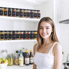 TUMATICLY 48 Glass Spice Jars (24 Jars, 24 Lids), Glass Spice Jars With 408 Labels, 4-Ounce Square Empty Spice Jars With Black Metal Lids - Including Shaker Lids, Funnel, Brush, And Markers, Cooking Tools, Seasoning Tools - màu đen - Xem 9