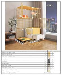 Multi-Layer Cat Cage With Litter Box, Assembled Metal Cat Villa With Drawer Litter Tray - Multicolor - View 20