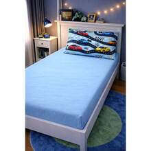 Children's Single Bed Sheet Set, Micropercal, 2 Pieces, Children's Bedding Set With Exclusive Printed Pillowcase - CARS - View 4