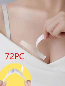 72片装时尚双面胶带，强力透明人体胶带，亲肤材质，72片/包，适用于各种衣物和袜子，可作腰带使用，防眩光，夏季清凉，海滩旅行必备 - 彩色 - 查看 14
