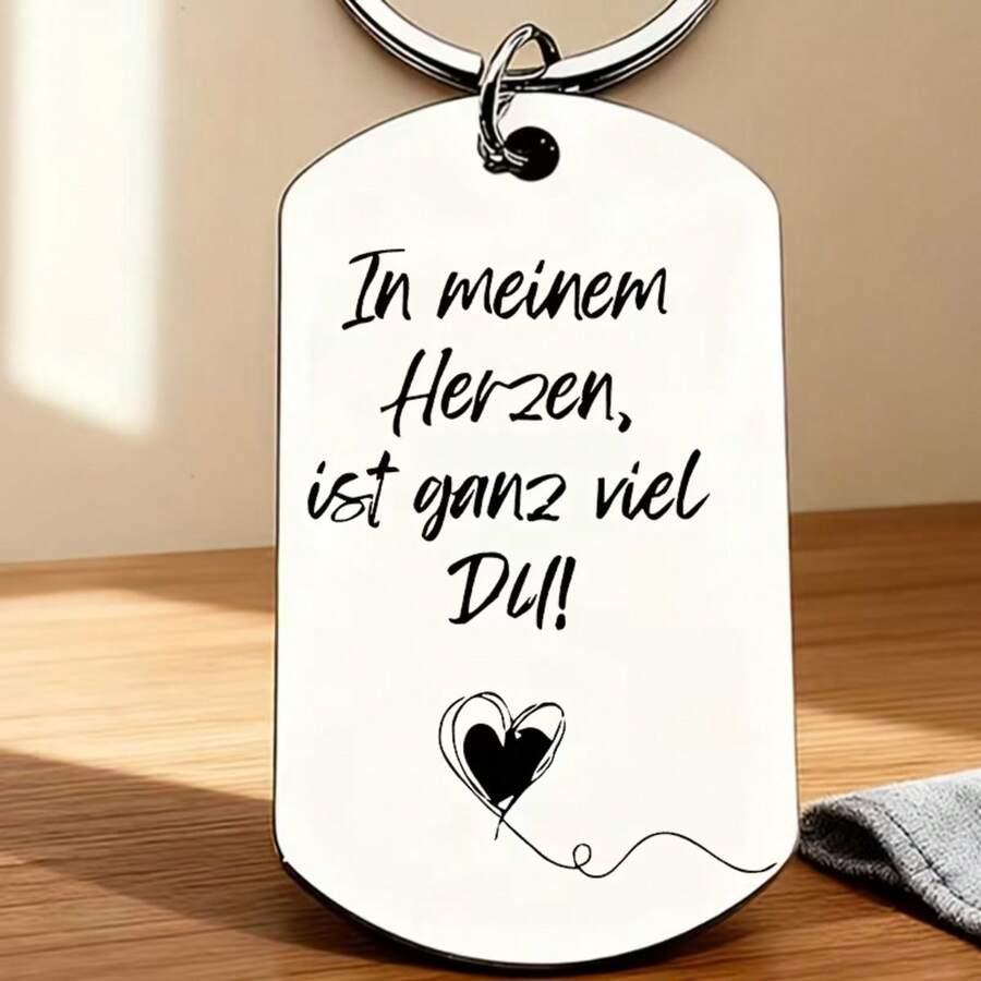 Creative Stainless Steel German Keychain - A Heartfelt Valentine's Gift For Him/Her, Boyfriend/Girlfriend, Husband/Wife, Or Anyone Special - Old Gold - View 1