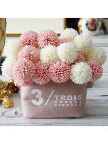 6 Stück, künstliche Pusteblumen, realistischer Strauß tennisballförmiger Chrysanthemen, Valentinstag Geschenk, Hochzeit, Braut Verlobungsfeier Dekoration, Geburtstags- oder Jahrestags-Artikel, Heimdekoration, Tischdekoration. - Mehrfarbiger Löwenzahn - Übersicht 9