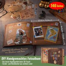 OUR ADVENTURE BOOK An Adventure Book, Retro Style Scrapbook Photo Album, Embossed Envelope, Travel Journal, Scrapbook Set For Couples, Memory Book For Anniversary, Wedding, Valentine's Day Gifts - 復古色 - 查看 1