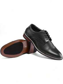Men's Formal Wingtip Dress Shoes – Classic Oxford Business Shoes Available In Standard & Wide Fit - 經典黑色 - 查看 7