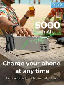 YLYP 5000mAh Portable Charger With Stand, Suitable For Type-C Phones, Super Compact Type-C Power Bank, Travel Essential, Plug-In Battery Pack, Travel Wireless Phone Charger For IPhone 17/17 Air/16/15 And Android Galaxy Phones - Recolor - View 11