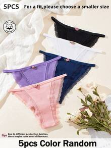 APRSEA 5 条装 女式低腰纯色透气休闲运动比基尼内裤 - 彩色 - 查看 4