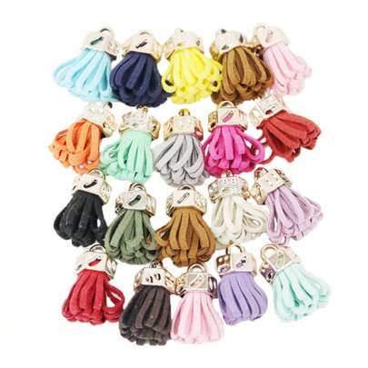 (20 Pieces / Lot) Gold Hat Fringed Retro Leather Tassel DIY Jewelry Keychain Mobile Phone Pendant