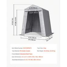 Casette da giardino - Grau, spitzes Dach, 6FTx6FT, Einzeltür - Visualizzare 7