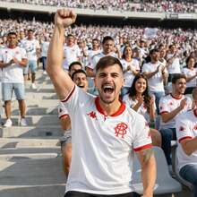 Camisa Kapa Away Player Kombat Bangu 2023 Masculina - Vermelho e Branco - Visão 4