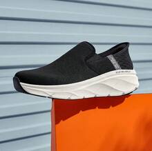 Skechers Men's Lightweight Sports Casual Slip-On Walking Shoes - Black - View 3