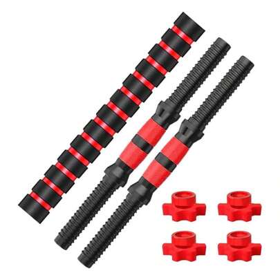1 Set 1-Inch Weight Plate Dumbbell Handle Kit, Threaded Barbell Handle, Adjustable Weightlifting Accessories For Training, Workout, Fitness And Gym
