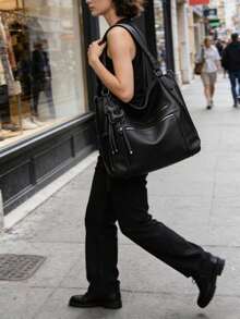 Large-Capacity Women's Casual Bags, Versatile Shoulder And Messenger Bags, Classic Handbags - màu đen - Xem 3