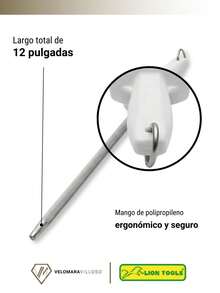 Chaira 12 Pulgadas Afilador Cuchillo Mango Plastico Blanco Utensilio De Cocina Accesorio - A - Ver 4