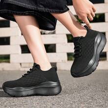 Nuevas Zapatillas Casuales de Cuatro Estaciones con Cordones - Suela de Goma Gruesa, Resistente al Desgaste - Cómodas, Versátiles, Aumentan la Altura - Estilosas y a la Moda - Negro - Ver 2