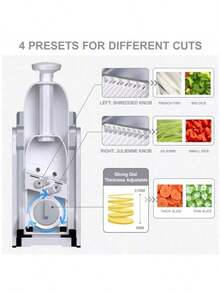 This 8-In-1 Multi-Functional Food Chopper, Slicer, And Salad/Onion Dicer With A Container Features 8 Adjustable Settings And Is A Versatile And Essential Kitchen Tool.  It Includes A Hand Guard, Draining Basket, And Peeler. This Professional Multi-Purpose Kitchen Tool Is Suitable For Potatoes And Other Ingredients And Can Also Be Used As A Slicer - trái cam - Xem 5