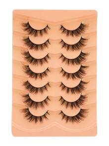 7对完美妆容仿貂毛假睫毛 - 奢华轻盈，蓬松猫眼妆效，自然条纹假睫毛，D型卷翘设计，无香型，多副装，提升眼部魅力的理想之选 - 眼尾拉長款 - 查看 5