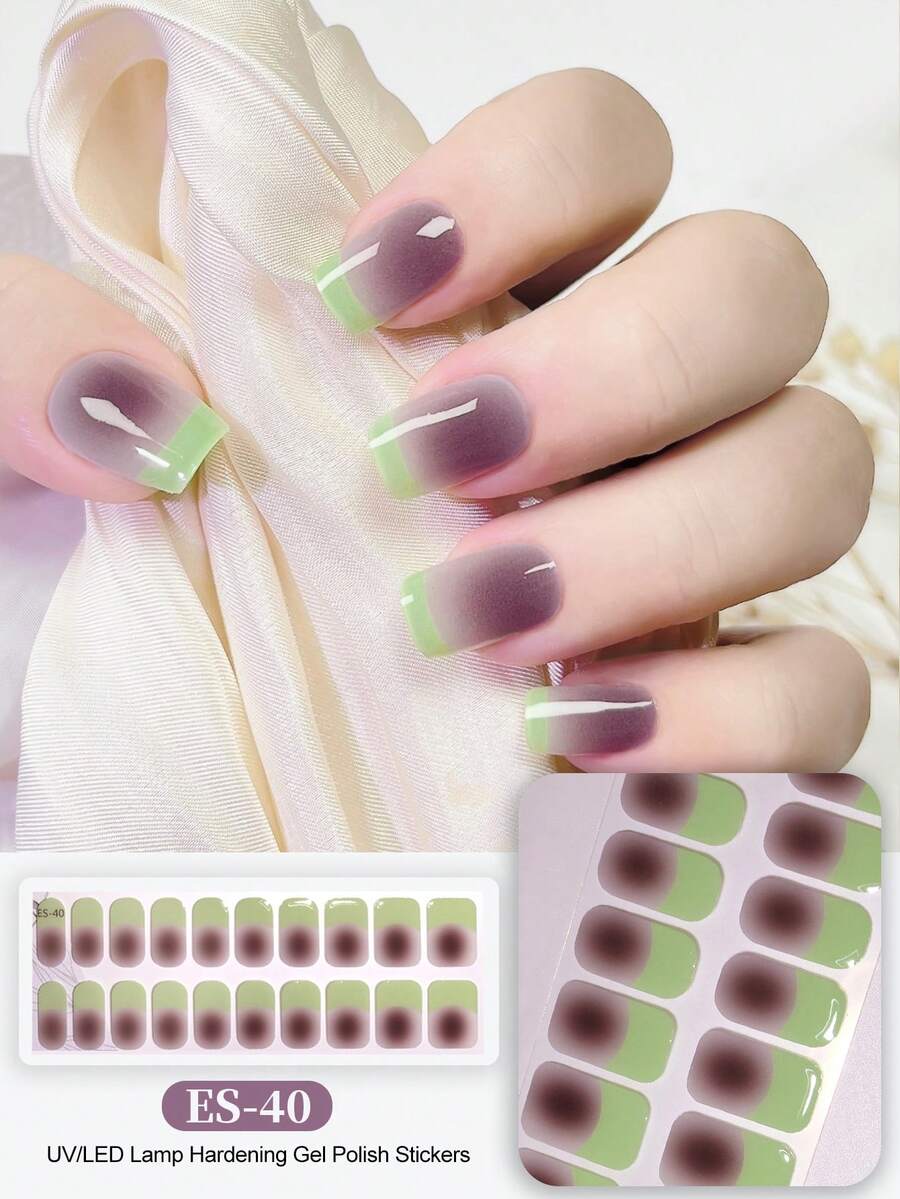 20pcs Semi-Cured Gel Nail Strips, Salon-Grade , Easy To Apply And Remove, Requires UV Lamp Curing Nails