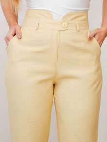 YING ZI Tailored Dress Pants Marrant Fermer Mode - Yellow - View 5