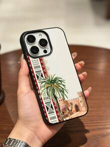 中东风格骆驼棕榈印花手机壳，高审美价值，全包式防摔软壳，兼容 17 Pro Max/17 Pro/16 Pro Max/16 Pro/16/15 Pro Max/15 Pro/15/14 Pro Max/14 Pro/14/13 Pro Max/13 Pro/13/12 Pro Max/12 Pro/12/11 - 黑色 - 查看 3