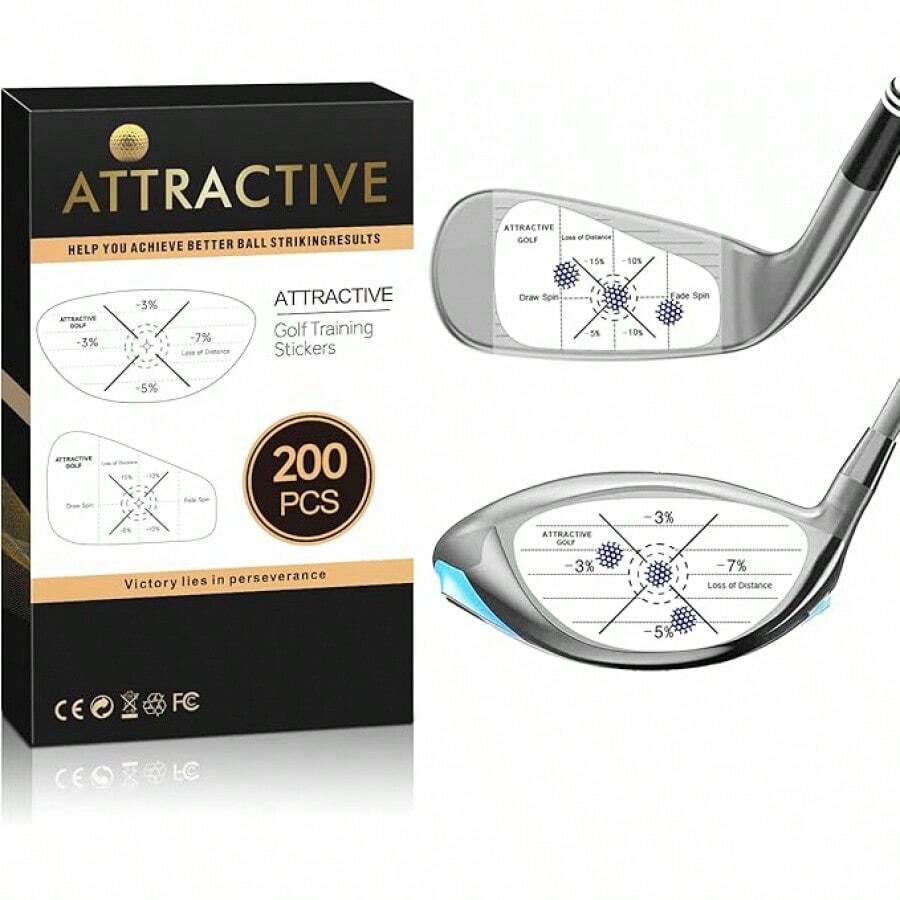 Golf Impact Tape Set, Club Impact Stickers For Golf Clubs, Self-Teaching Sweet Spot And Consistency Analysis, Useful Training Aid Improve Swing Accuracy - White (200PCS)_ - View 1