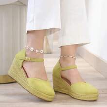 angelica Femmes Compensées et Flatform - Citron - Voir 6