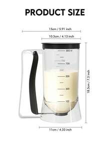 带手柄的煎饼面糊分配器，煎饼面糊分配器，煎饼面糊分配器，煎饼面糊分配器，煎饼烘焙托盘搅拌分配器，适用于煎饼、纸杯蛋糕、华夫饼、松饼面糊、蛋糕，纸杯蛋糕衬垫，厨房工具，烘焙工具 - 黑色 - 查看 12