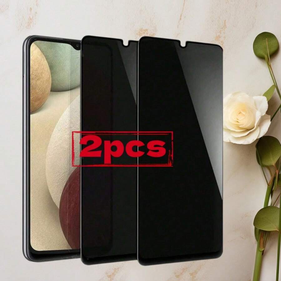2 piezas Protector de pantalla de privacidad compatible con teléfonos , anti espía/anti rotura/anti mirones con cobertura de pantalla completa, compatible con Samsung, protector de pantalla de alta definición, sin burbujas, resistente a los arañazos, protector de pantalla, película de vidrio de pantalla de cobertura completa y otros tipos de protectores de pantalla, protegiendo la pantalla - Gris - Ver 1