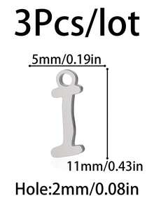 3 mặt dây chuyền chữ cái viết tay mạ vàng 18K bằng thép không gỉ, dùng để tự làm trang sức, phụ kiện vòng tay, dây chuyền và đồ thủ công. - chữ thường - Xem 37