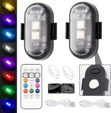 2 Pack Wireless LED Strobe Lights With Remote Control, 8 Colors 10 Lighting Modes IP65 Waterproof USB Rechargeable, Anti-Collision Emergency Warning Lights For Car Motorcycle Truck Bike Boat Camping - Black - View 3
