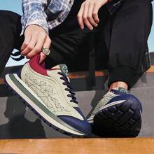 Zapatos casuales modernos y elegantes de caña baja con suelas gruesas, perfectos para primavera y otoño, transpirables, versátiles para adolescentes y zapatos de papá antideslizantes - Blanco - Ver 3