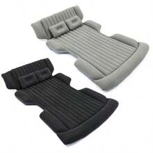 Premium Gray/Black Skin-Friendly Foldable SUV Trunk Inflatable Car Bed, Ideal For Travel, Outdoor Camping & Beach Trips - [Mẫu xe SUV đa dụng] Sọc thẳng màu xám (cho cốp xe) - Xem 1