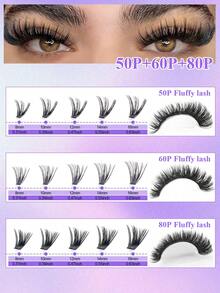 720/630/504pcs Cluster D-Curl False Eyelashes, High Capacity For Dense & Fluffy Natural Makeup, DIY Home Use, Large Capacity For Beginners & Professionals, Soft & Long-Lasting - Multicolor - View 10