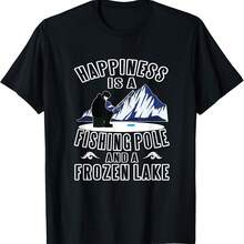 Happiness Is A Fishing Pole Frozen Lake Ice Fishing T Shirt - Đen 2 - Xem 1