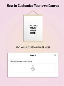 1pc Customized Canvas Poster Frame With Fixed Bracket Hook, Turn Your Photos Into Personalized Wall Art, High-Quality Custom Photo Canvas Made Of Natural Paulownia Wood, Suitable For Wall Decor In Home, Wedding, Office And Other Occasions - Multicolor - View 4